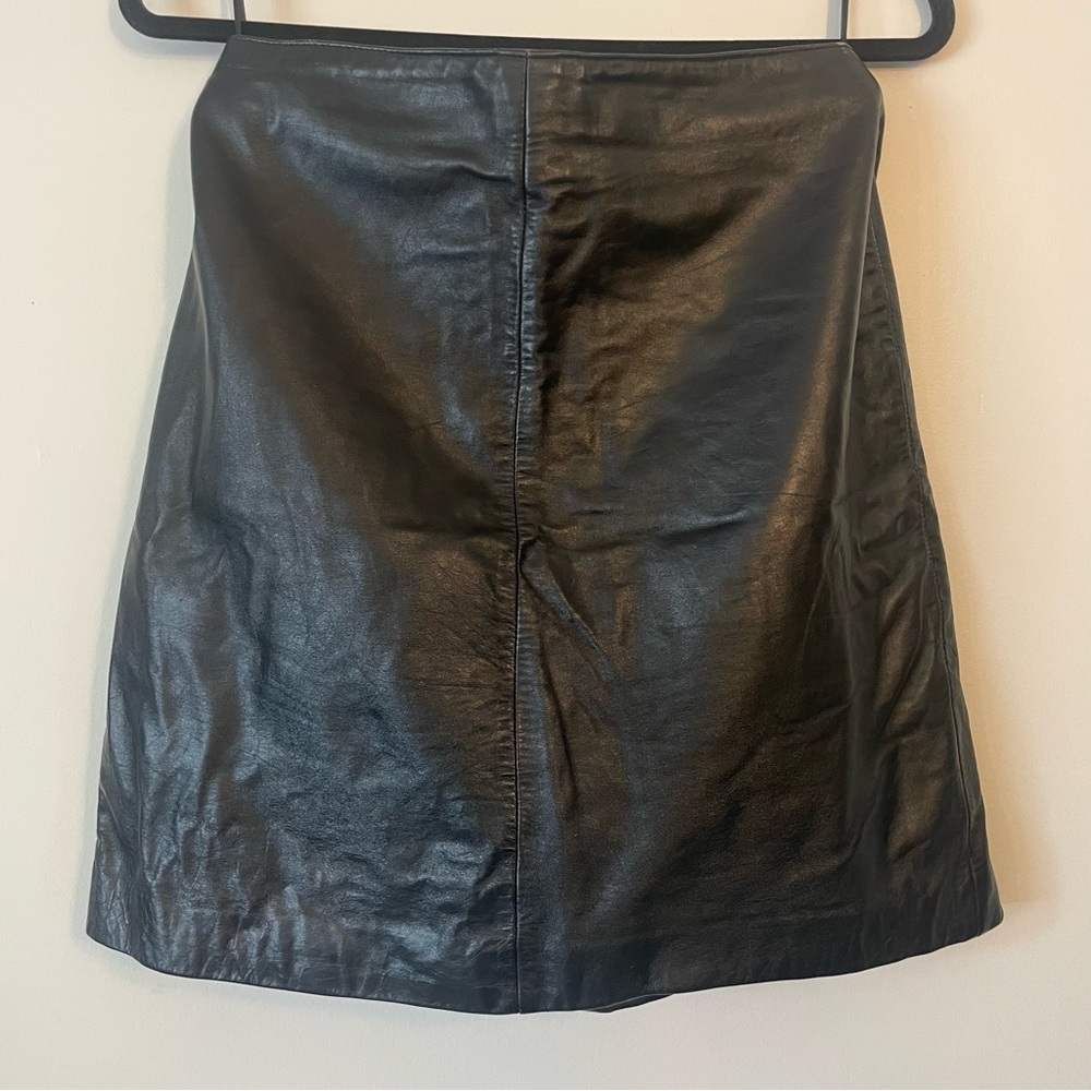 Vintage Black Leather Mini Skirt